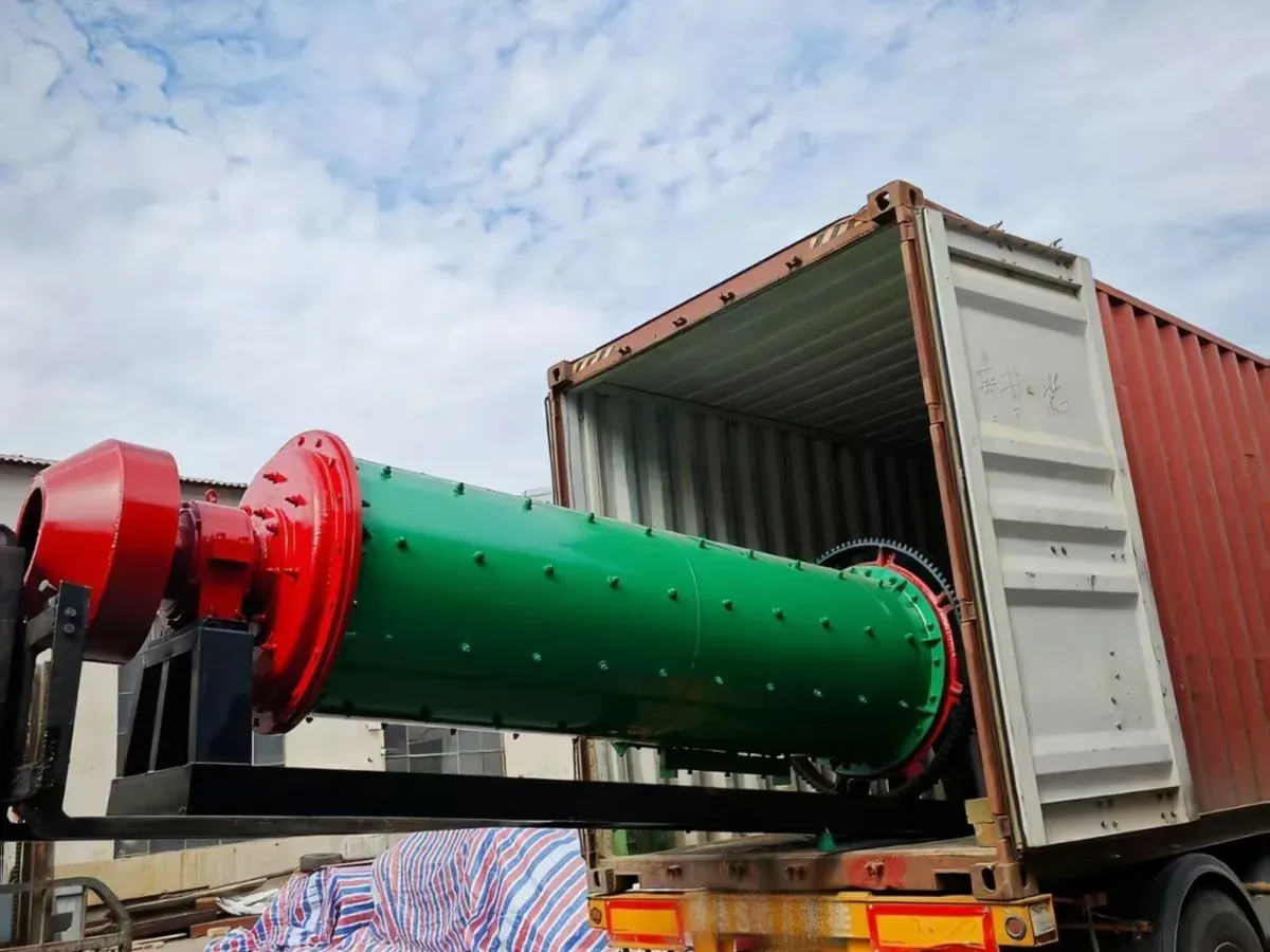 Ball mill shipment loaded on a truck for export transport