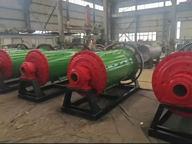 Ball mill main frame assembly on the factory floor