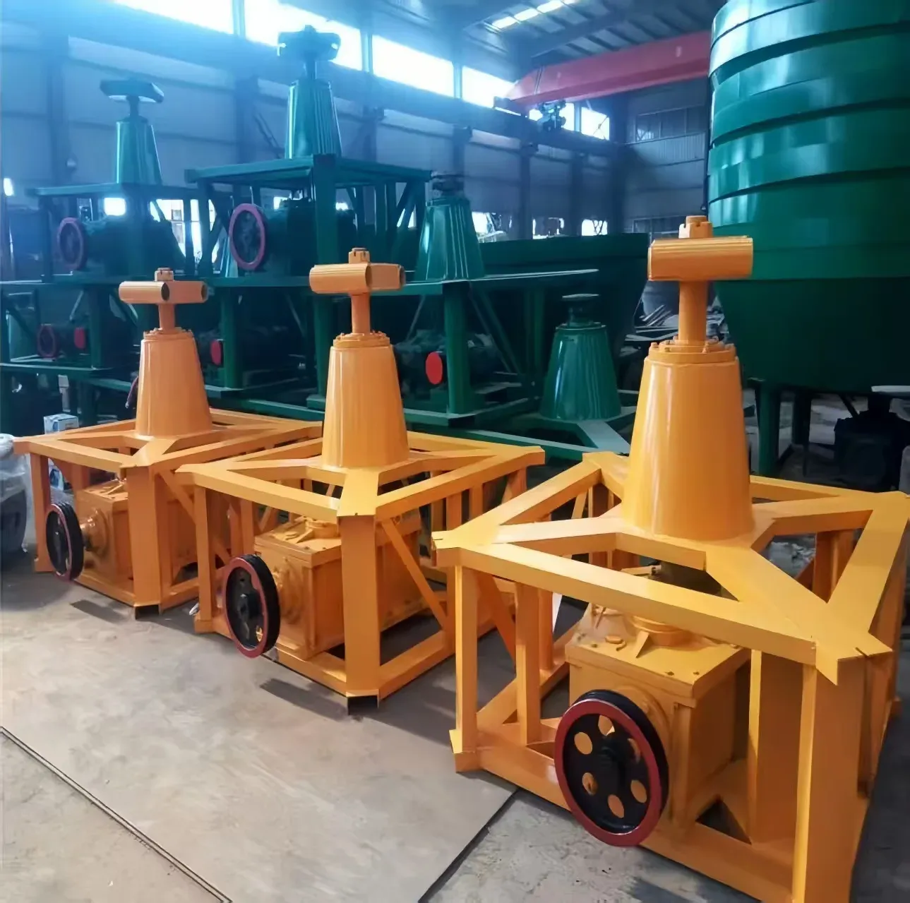 Wet pan mill drive assemblies prepared in the workshop