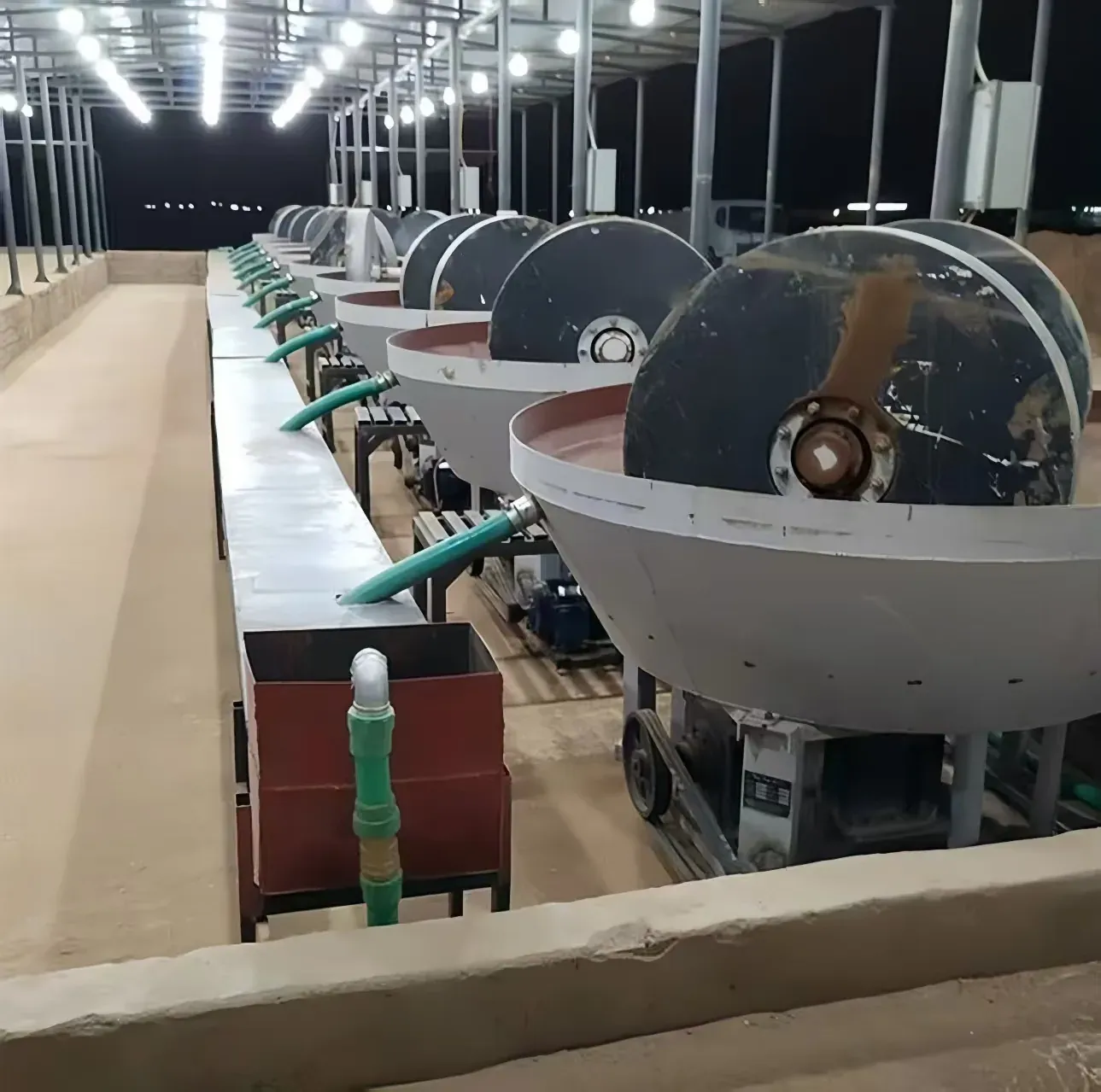 Wet pan mill processing line for gold ore grinding plants